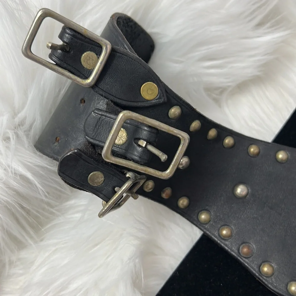 Vintage Ralph Lauren Kidney Leather Studded Corset Belt Women’s Small Black - Picture 13 of 15